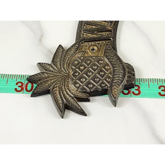 Brass Welcome Door Sign Pineapple Design 9 1/2" Entry Plaque 90s Home Decor - Picture 13 of 13